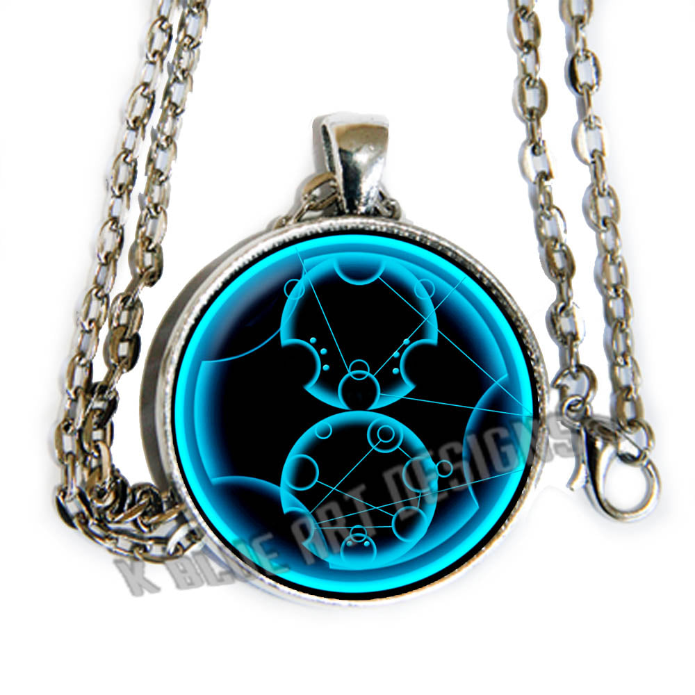 Doctor Who inspired Gallifreyan CUSTOM PERSONALIZED - glass cab pendant necklace