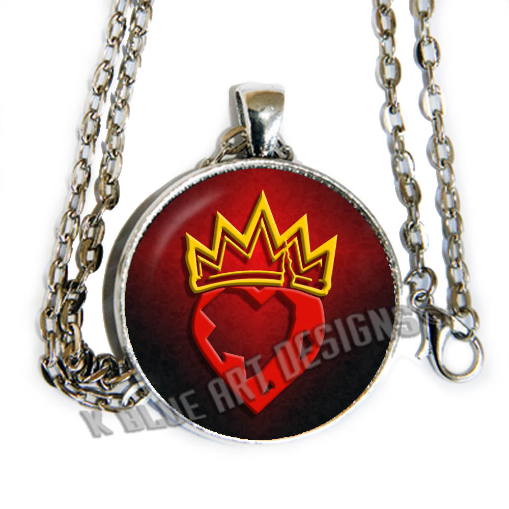 Descendants - Red, Audrey, Ben, Carlos, Evie, Jay, Mal, OR Uma - 1 glass cab pendant necklace