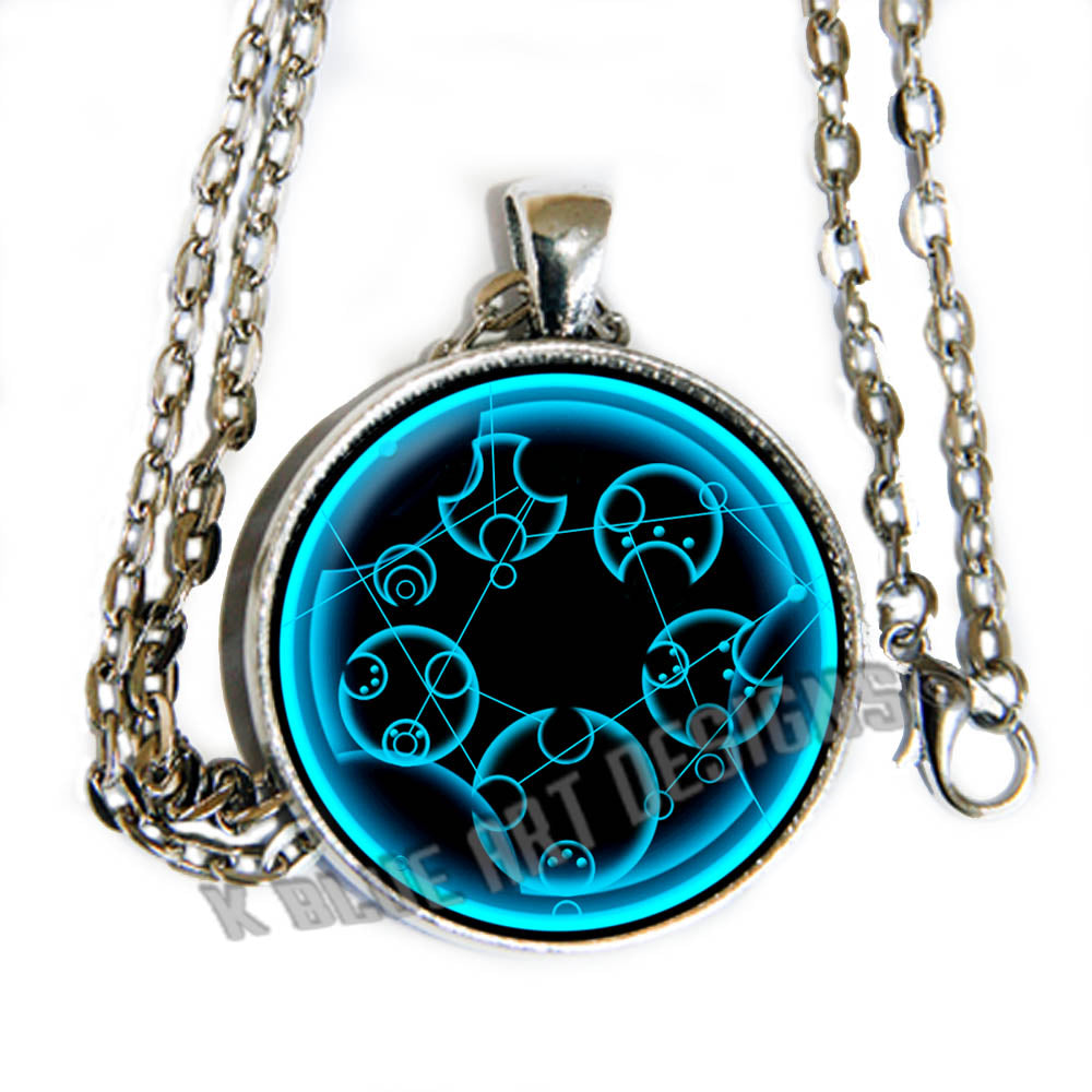 Doctor Who inspired Gallifreyan CUSTOM PERSONALIZED - glass cab pendant necklace