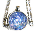 Unicorn sparkles - glass cab pendant necklace