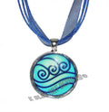 Water Element Glow in the Dark Katara glass cab pendant necklace